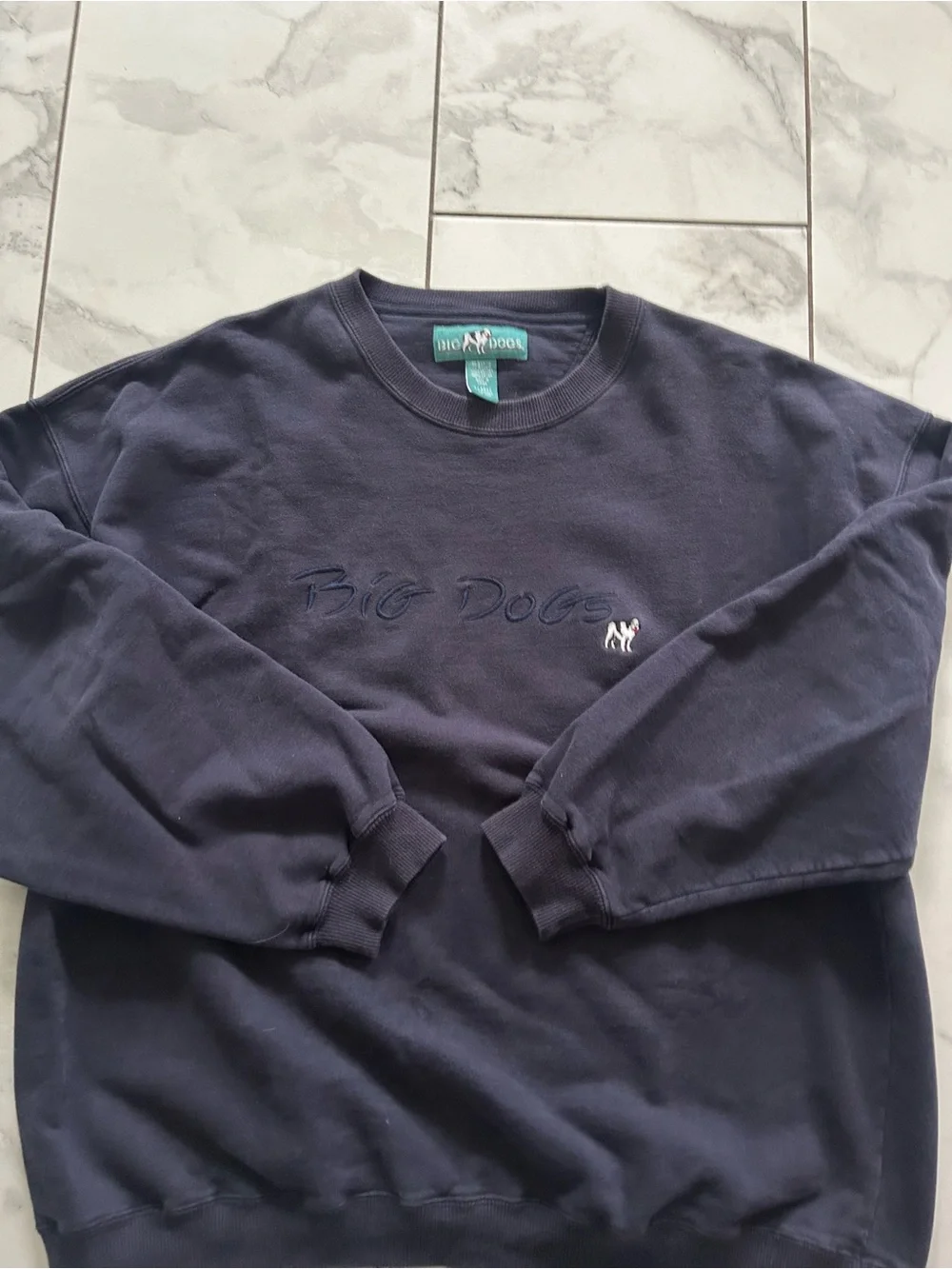 Vintage 90’s Big Dogs Dark Navy Embroidered Crewneck Sweatshirt - Picture 4 of 4